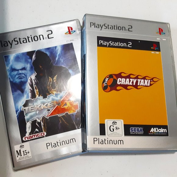 Play Station 2 Other - Crazy Taxi and Tekken 4 Platinum Play Station 2 Games - genuine,  party time!